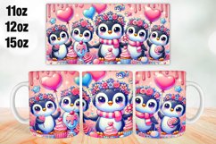 Penguin Valentine Day Mug Wrap Sublimation 11oz, 12oz, 15oz Product Image 1