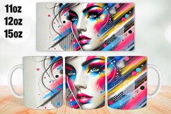 Girl face Painting Mug Wrap Sublimation 11oz, 12oz, 15oz Product Image 1
