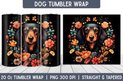 Dog Tumbler Wrap | Floral Tumbler | Sublimation Tumbler Product Image 1