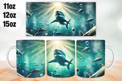 Shark Mug Wrap Sublimation 11oz, 12oz, 15oz Product Image 1