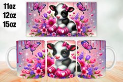 Cow Valentine Day Mug Wrap Sublimation 11oz, 12oz, 15oz Product Image 1