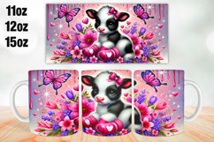 Cow Valentine Day Mug Wrap Sublimation 11oz, 12oz, 15oz Product Image 1