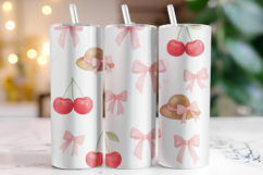 Cherry &amp; Bow Tumbler Wrap | Sublimation | Tumblers Product Image 1