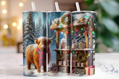 Christmas Highland Cow Tumbler Wrap | Christmas Product Image 1