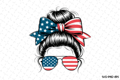 USA Messy Bun Svg Design | Svg Cut Files | Cricut Product Image 1