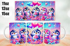 Penguin Valentine Day Mug Wrap Sublimation 11oz, 12oz, 15oz Product Image 1
