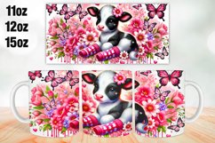 Cow Valentine Day Mug Wrap Sublimation 11oz, 12oz, 15oz Product Image 1