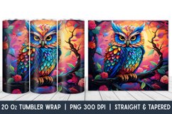 Owl Tumbler Wrap | Skinny Tumbler Wrap | PNG | Sublimation Product Image 1