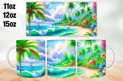 Beach Mug Wrap Sublimation 11oz, 12oz, 15oz Product Image 1