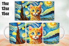 Cat Mug Wrap Sublimation 11oz, 12oz, 15oz Product Image 1