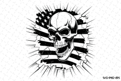 USA Skull Svg Design | Svg Cut Files | Cricut Product Image 1