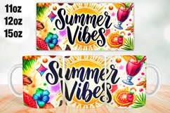 Summer Vibes Mug Wrap Sublimation 11oz, 12oz, 15oz Product Image 1