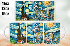 Cow Waves Mug Wrap Sublimation 11oz, 12oz, 15oz Product Image 1