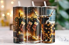 Christmas Highland Cow Tumbler Wrap | Christmas Product Image 1