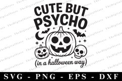 Cute but Psycho Svg | Halloween Svg | Cricut Product Image 1