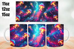 Jellyfish Mug Wrap Sublimation 11oz, 12oz, 15oz Product Image 1