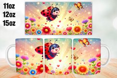 Ladybug Valentine Day Mug Wrap Sublimation 11oz, 12oz, 15oz Product Image 1