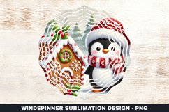 Christmas Penguin Wind Spinner Sublimation Design Product Image 1