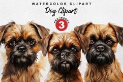 Brussels Griffon Dog Clipart | Watercolor Clipart | Dog love Product Image 1