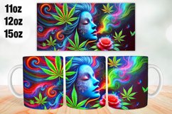 Marijuna &amp; Girl Mug Wrap Sublimation 11oz, 12oz, 15oz Product Image 1