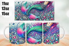 Mermaid Mug Wrap Sublimation 11oz, 12oz, 15oz Product Image 1