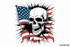USA Skull Svg Design | Svg Cut Files | Cricut Product Image 1