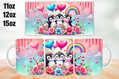 Penguin Valentine Day Mug Wrap Sublimation 11oz, 12oz, 15oz Product Image 1