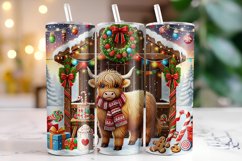 Christmas Highland Cow Tumbler Wrap | Christmas Product Image 1