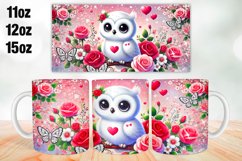 Owl Valentine Day Mug Wrap Sublimation 11oz, 12oz, 15oz Product Image 1