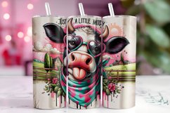 Just a Little Moody Tumbler Wrap Sublimation, Cow Tumbler Product Image 1