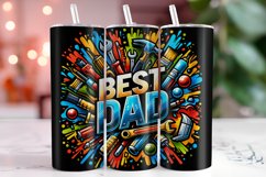 Best Dad Tumbler Wrap Sublimation, Fathers Day Tumbler Wrap Product Image 1