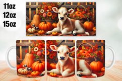 Halloween Highland Cow Mug Wrap Sublimation 11oz, 12oz, 15oz Product Image 1