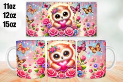 Owl Valentine Day Mug Wrap Sublimation 11oz, 12oz, 15oz Product Image 1