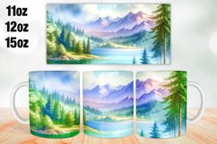 Mountains Mug Wrap Sublimation 11oz, 12oz, 15oz Product Image 1