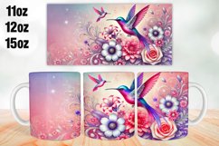 Bird with Flowers Mug Wrap Sublimation 11oz, 12oz, 15oz Product Image 1