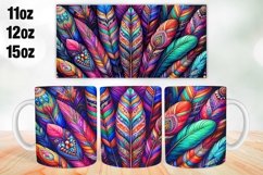 Feathers Mug Wrap Sublimation 11oz, 12oz, 15oz Product Image 1