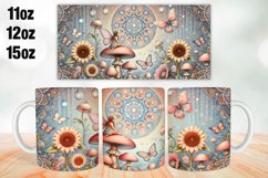 Mushroom Mug Wrap Sublimation 11oz, 12oz, 15oz Product Image 1