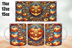 Halloween Pumpkin Mug Wrap Sublimation 11oz, 12oz, 15oz Product Image 1