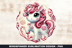 Christmas Unicorn Wind Spinner Sublimation Design Product Image 1