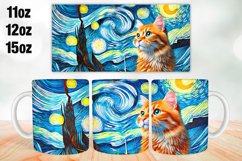 Cat Mug Wrap Sublimation 11oz, 12oz, 15oz Product Image 1