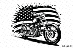 USA Flag &amp; Bike Svg Design | Svg Cut Files | Cricut Product Image 1