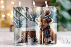 Christmas Highland Cow Tumbler Wrap | Christmas Product Image 1