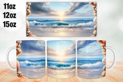 Beach Mug Wrap Sublimation 11oz, 12oz, 15oz Product Image 1