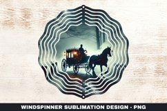 Horse with Carriage Wind Spinner Sublimation Design Product Image 1