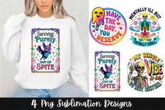 4 Funny Retro Skeletons Sarcastic PNG Sublimation Product Image 1