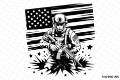 USA Solider Svg Design | Svg Cut Files | Cricut Product Image 1