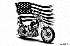 USA Flag &amp; Bike Svg Design | Svg Cut Files | Cricut Product Image 1
