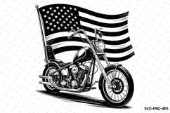 USA Flag &amp; Bike Svg Design | Svg Cut Files | Cricut Product Image 1