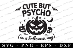 Cute but Psycho Svg | Halloween Svg | Cricut Product Image 1