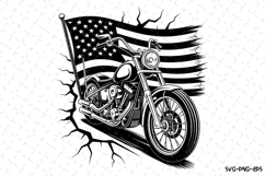 USA Flag &amp; Bike Svg Design | Svg Cut Files | Cricut Product Image 1
